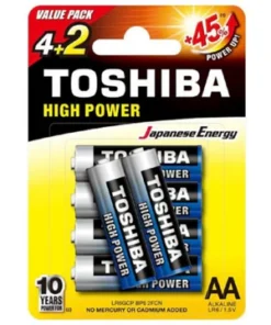Pila Alcalina AA Toshiba 4+2 unidades