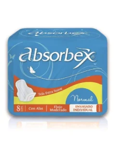 Toalla Femenina Absorbex Económica Trifoliada c/Alas x8 unidades